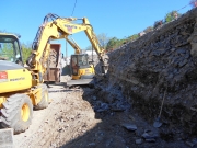 Chantiers du CG 07 - Réfection mur de soutènement - St-Paul le Jeune  - RD 901